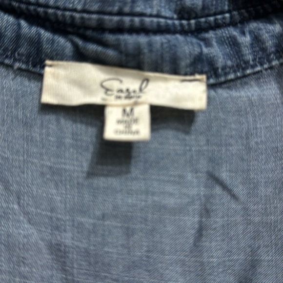 Easel medium distressed denim dress. - Picture 6 of 6